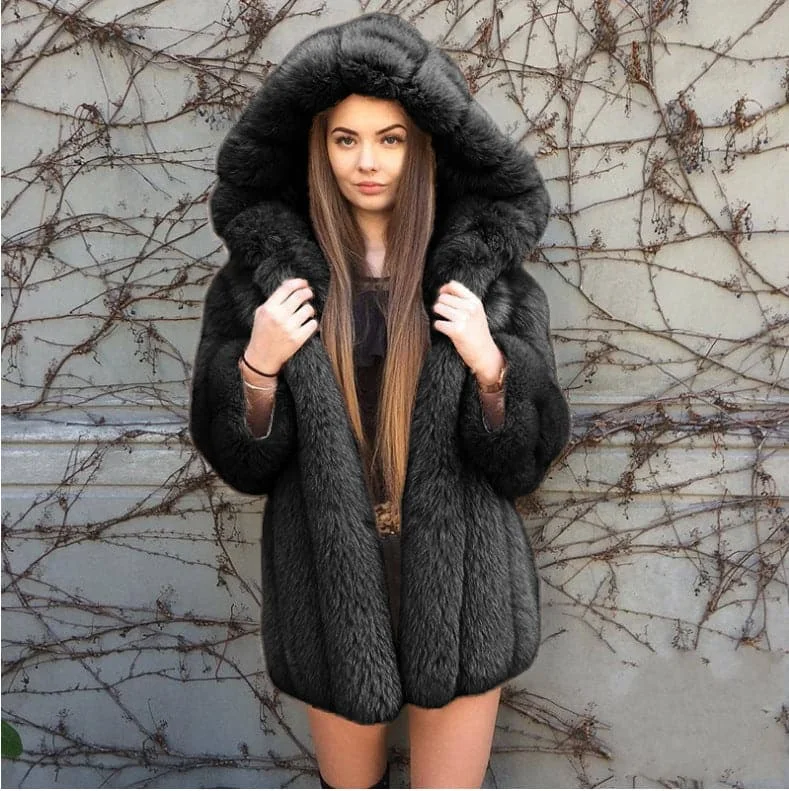 Discount Mania DressBetty - Trendy Style Large Hat  Warm-keeping Coat Winter Fox Fur