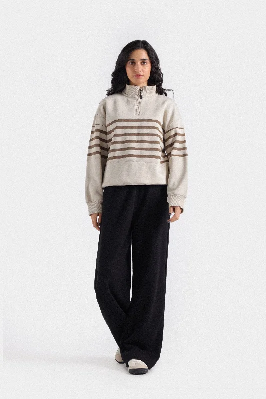 New Deals Quarter Zipper sweatshirt In Striped