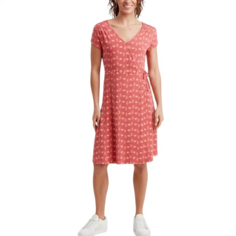 New Deals Padma Wrap Dress In Mineral Red Nepal