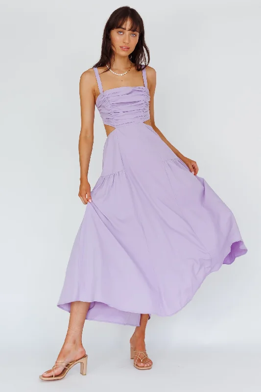 Instant Savings Kassi Gathered Bodice Maxi Dress Lilac