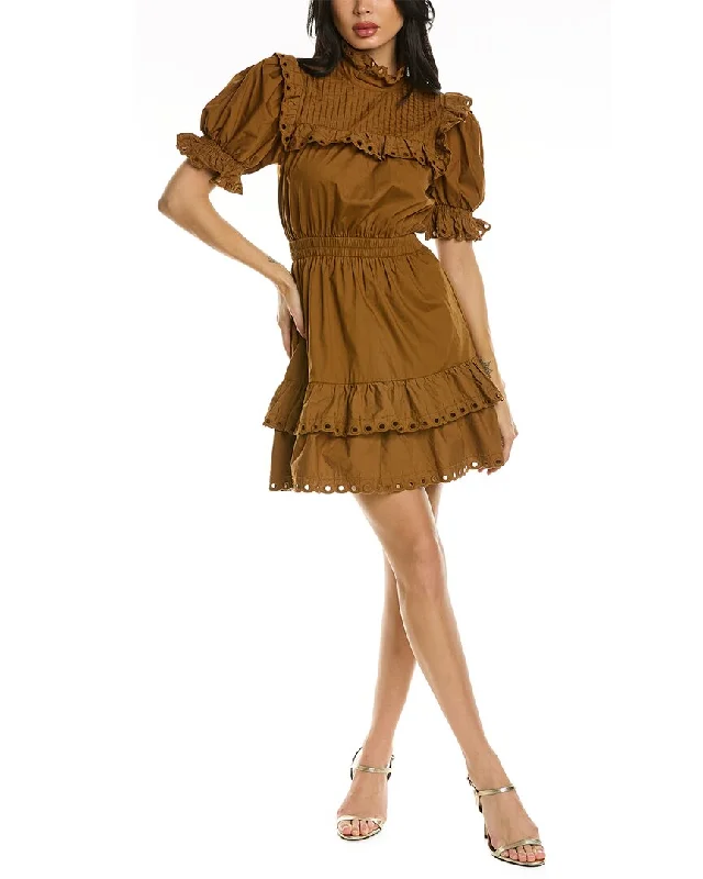 Deal Mania Stellah Eyelet Trim Mini Dress