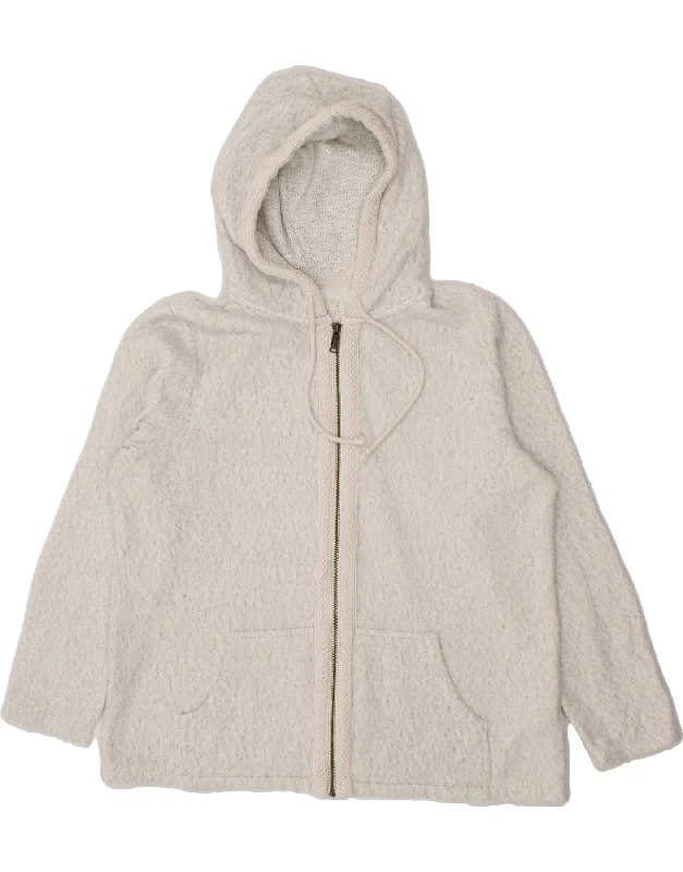 Stock Clearance FAT FACE Womens Zip Hoodie Sweater UK 14 Large Grey Cotton