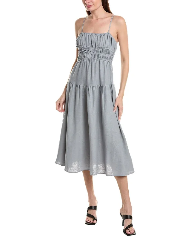 Price Rollback WeWoreWhat Scrunchie Linen-Blend Midi Dress
