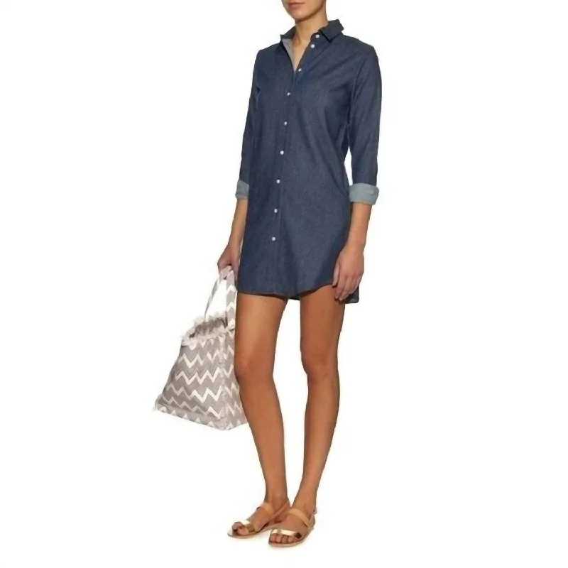 Bonus Savings Women's Silk Cotton Dress In Blue