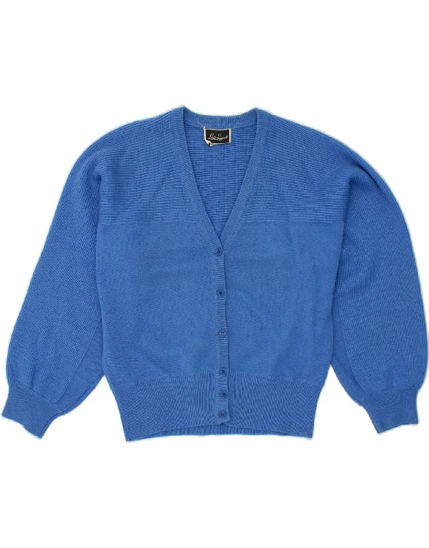 Final Markdown LUISA SPAGNOLI Womens Cardigan Sweater UK 16 Large Blue Virgin Wool