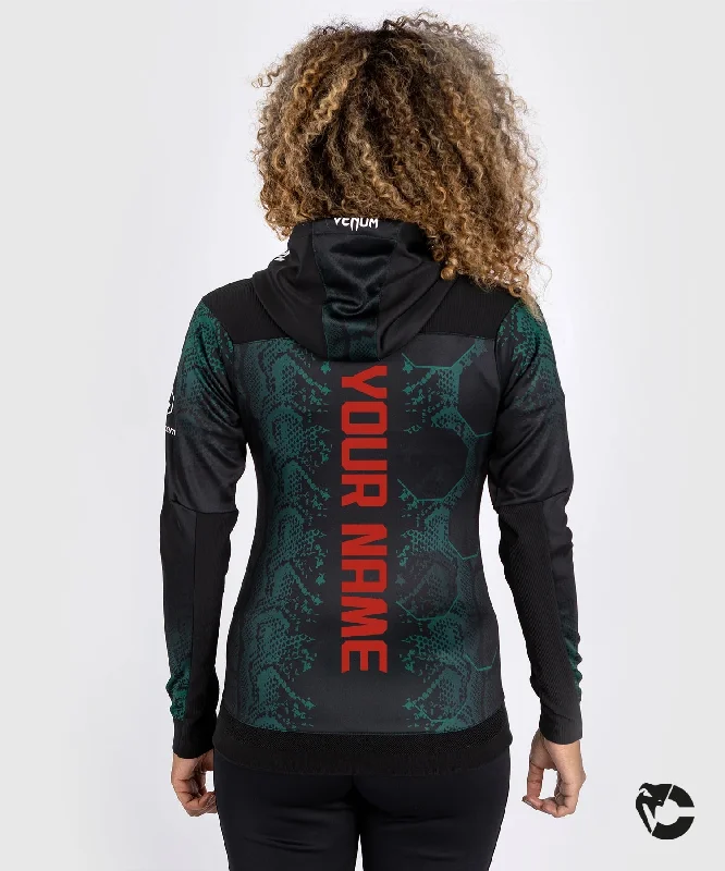 Act Fast UFC Adrenaline by Venum Authentic Fight Night Women’s Walkout Hoodie - Emerald Edition - Green/Black