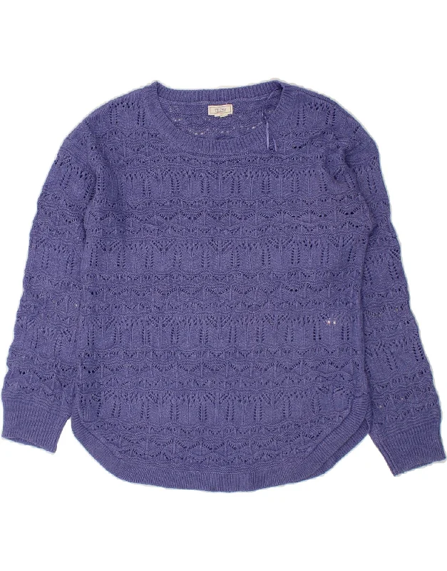 Discount Deals FAT FACE Womens Boat Neck Jumper Sweater UK 12 Medium  Purple Acrylic
