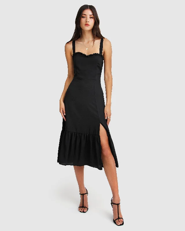 Inventory Reduction Summer Storm Midi Dress - Black