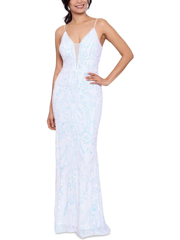 Value Deals Womens Sequined Long Evening Dress