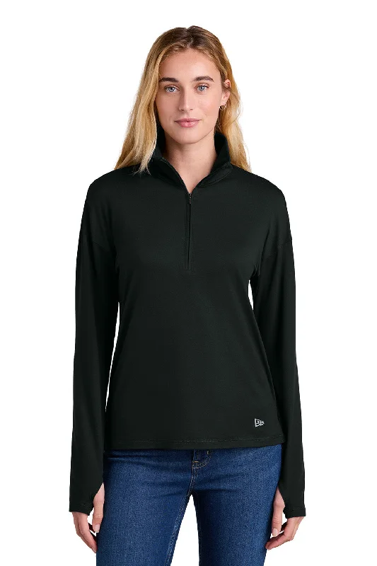 Lowest Prices New Era Womens Power Moisture Wicking 1/4 Zip Sweatshirt - Black - New Lowest Prices New Era Womens Power Moisture Wicking 1/4 Zip Sweatshirt - Black - New
