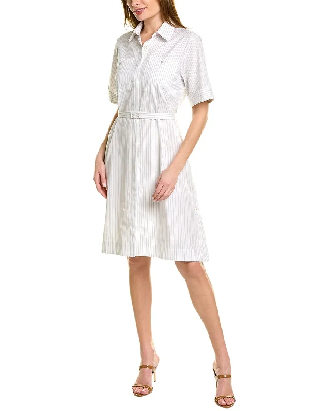 Doorbuster Deal Pink Tartan Pinstripe Shirtdress