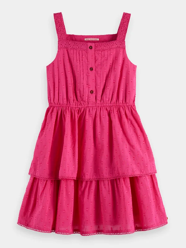 New Deals Kids - Sleeveless clip jacquard dress