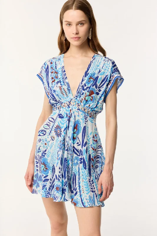 Special Savings Mini Dress Cecile - Blue Plum