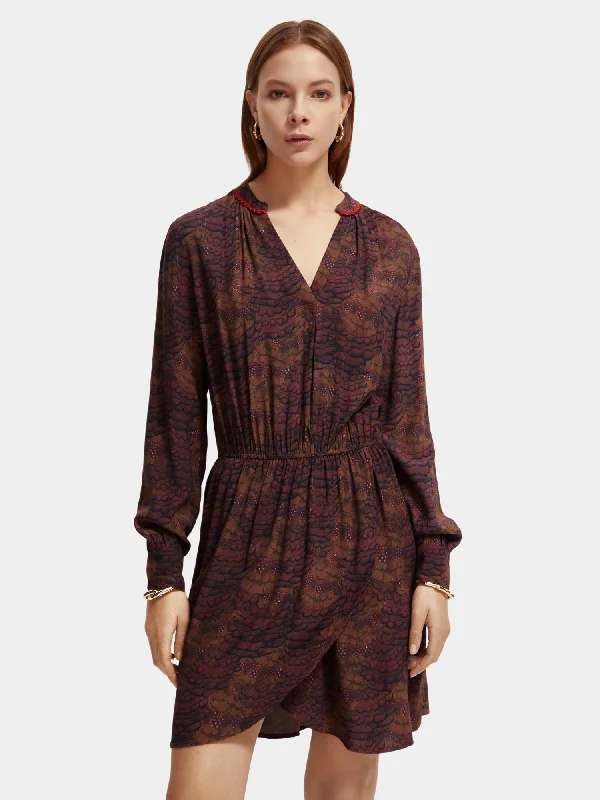 Crazy Deals Long sleeved v-neck mini dress