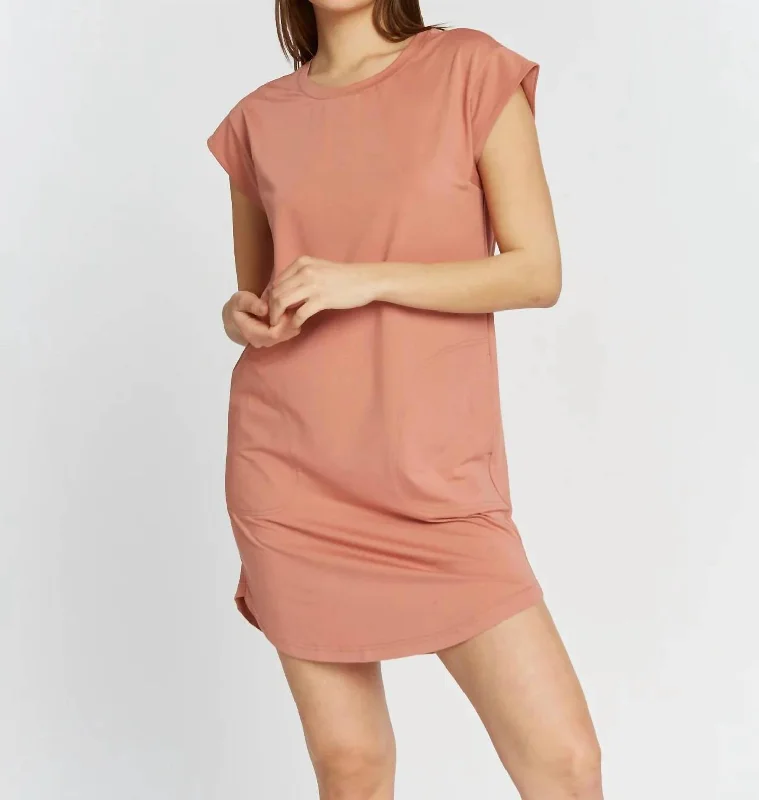 Best Seller Mikado T-Shirt Dress In Adobe Rose