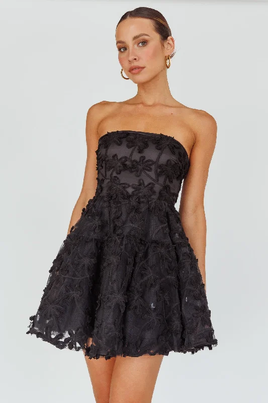Exclusive Savings Dori Floral Embellished Mini Dress Black