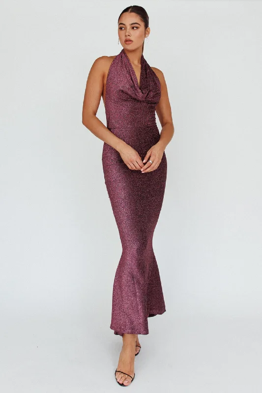 Exclusive Offers Soleil Moon Halterneck Maxi Dress Sparkle Rose