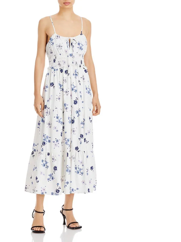 Big Discounts Womens Tiered Foral Midi Dress