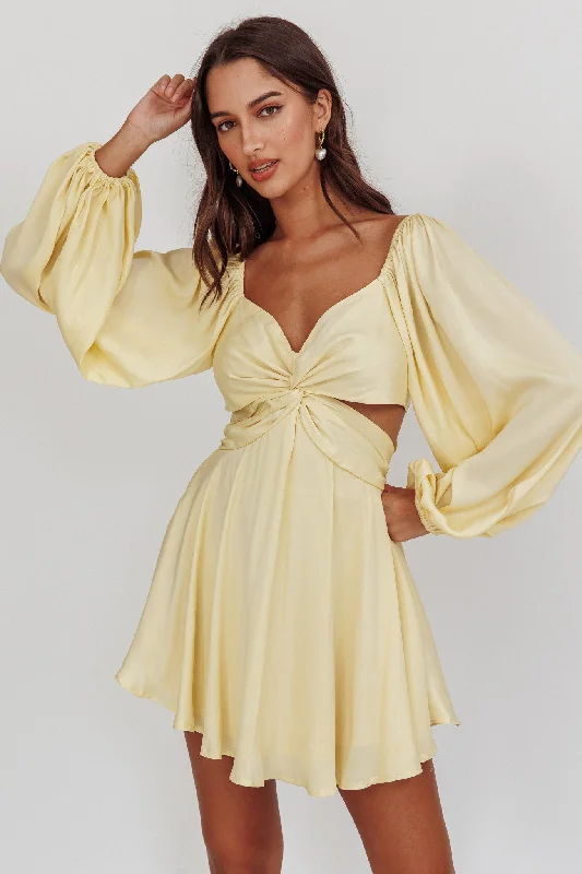 Buy More, Save More Miraya Balloon Sleeve Twist Mini Dress Butter