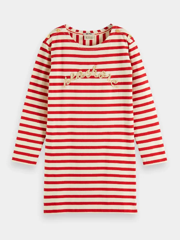 Can't Be Beat Kids - Breton striped sweat dress