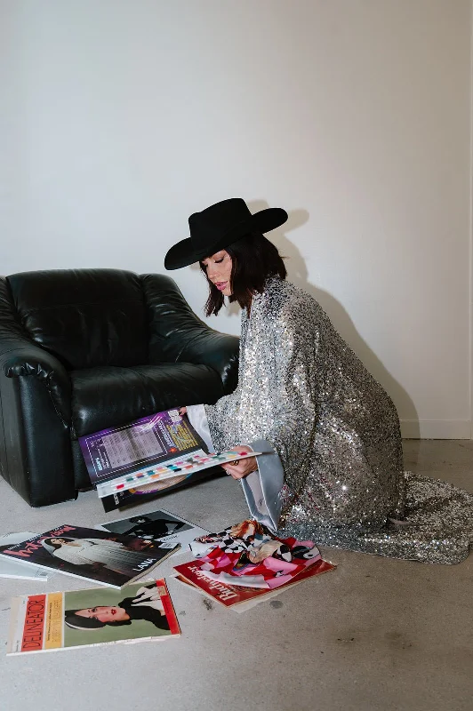 Grand Opening Sale Disco Fever Sequin Satin Duster