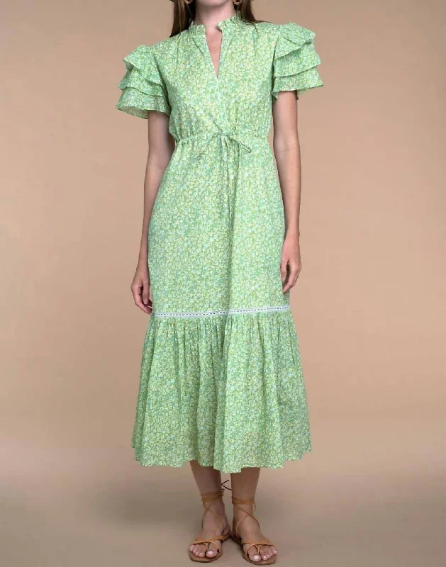 Markdown Madness Delia Dress In Scattered Sweetpea