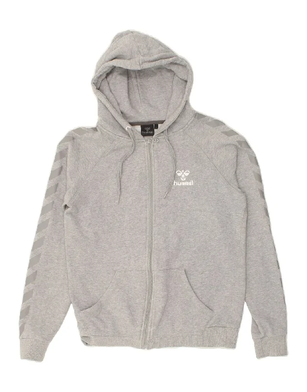 Amazing Deals HUMMEL Womens Zip Hoodie Sweater UK 14 Medium Grey